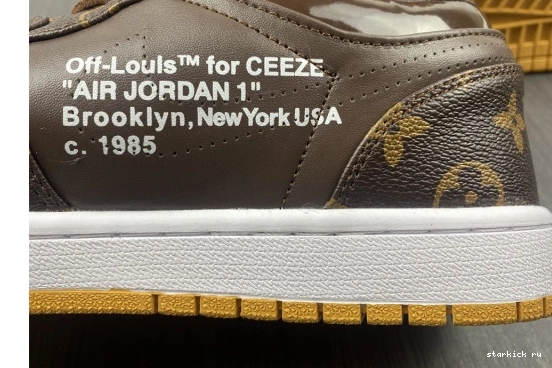 WHITE-LouiV Low JORDAN O-W AIR 1 Top -LouiV CASE) (WITH 0328